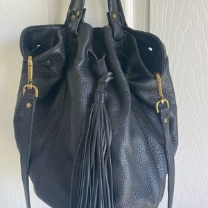 Madewell Black Leather Bucket Bag